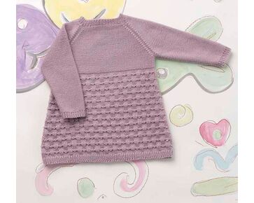 Baby jurkje breien fantasiesteek - Breipakket Lang Yarns gratis breipatroon