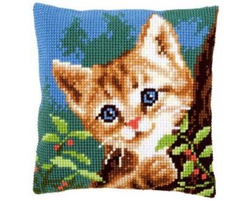 Kat in boom borduurkussen - HobbyGigant