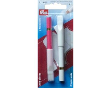 Krijtpotlood met borsteltje 2 stuks - Prym roze en wit | hobbygigant.nl