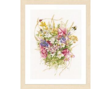 Zomerboeket Marjolein Bastin - LanArte kruissteek borduurpakket PN-0173516 | hobbygigant.nl