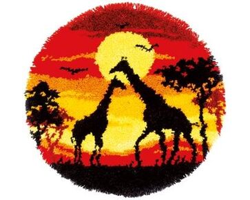 Giraf sunset knoopvormtapijt - Vervaco Knooppakket-HobbyGigant