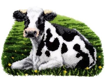 Rustende koe knoopvormtapijt - Vervaco Knooppakket-HobbyGigant
