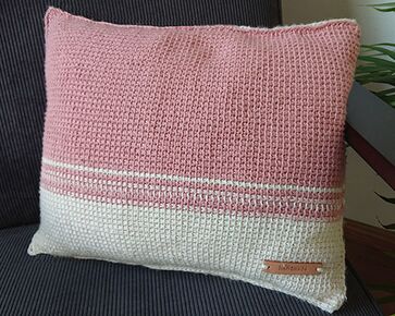 Roze kussen Tunisch haken - haakpakket Hobby Gigant