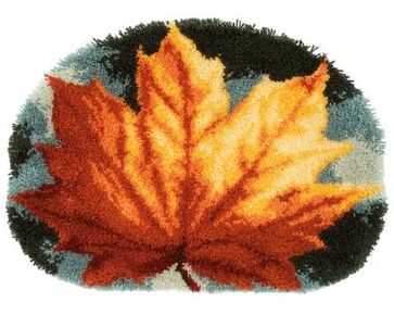 Herfstblad knoopvormtapijt - Vervaco Knooppakket-HobbyGigant