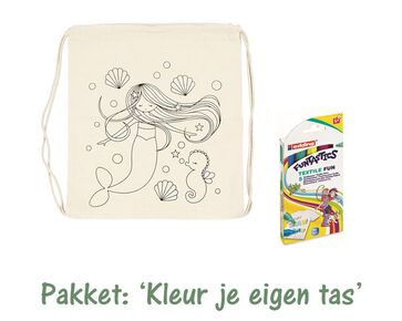 Knutselpakket 'Kleur je eigen tas' - Rugzakje Zeemeermin