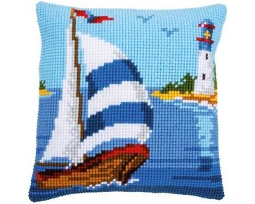 Zeilboot borduurkussen - Vervaco borduurpakket | HobbyGigant