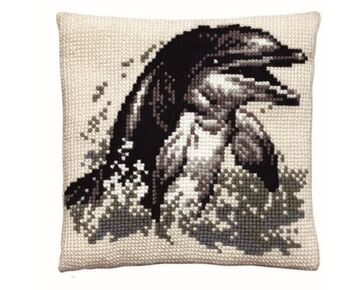 Dolfijn borduurkussen - PAKO borduurpakket | HobbyGigant