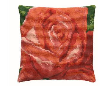 Roos borduurkussen - PAKO borduurpakket | HobbyGigant