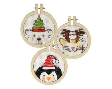 3 Kerstboom hangers borduurpakket - Pako telpatroon | HobbyGigant