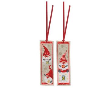 Boekenlegger Kerstkabouters borduurpakket - set van 2 - Vervaco telpatroon | HobbyGigant