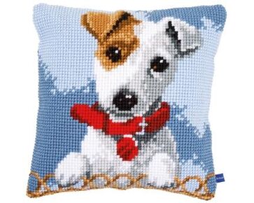 Jack Russel borduurkussen - Vervaco borduurpakket | HobbyGigant