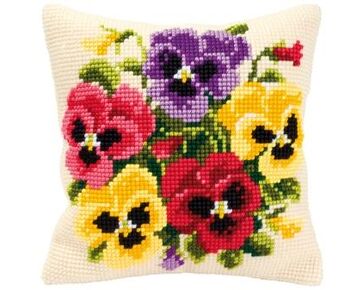 Viooltjes borduurkussen - Vervaco borduurpakket | HobbyGigant