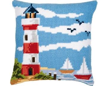 Vuurtoren borduurkussen - Vervaco borduurpakket | HobbyGigant