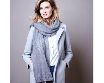 Damessjaal met ajourpatroon breien - Lamana breipakket