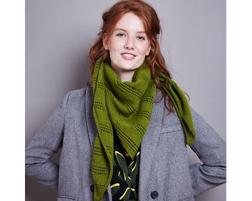 Tweed sjaal met ajourpatroon breien - Lamana breipakket