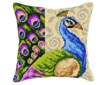 Pauw borduurkussen - borduurpakket Orchidea | HobbyGigant