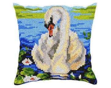 Zwaan borduurkussen - borduurpakket Orchidea | HobbyGigant