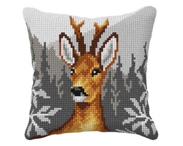 Hertenkop borduurkussen - borduurpakket Orchidea | HobbyGigant