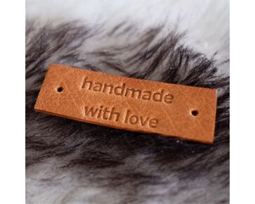 Leren label 'Handmade with love' Muud | hobbygigant.nl