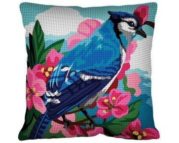 Vlaamse gaai borduurkussen - Margot de Paris borduurpakket | HobbyGigant