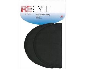 Schoudervulling dun zwart - Restyle 2 stuks | HobbyGigant