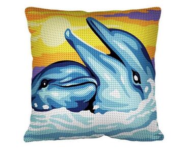 Dolfijnen borduurkussen - Margot de Paris borduurpakket | HobbyGigant