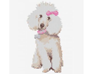 kruissteek borduurpatroon Poedel - DMC  | hobbygigant.nl