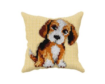 Puppy kleine knoop- en borduurkussen Orchidea pakket | HobbyGigant