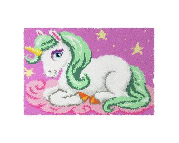 Eenhoorn met groene manen knooptapijt - Orchidea Knooppakket | HobbyGigant