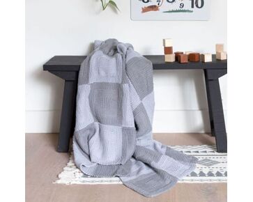 Geblokt deken breien - Durable Double four breipakket