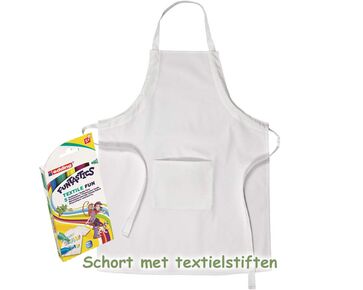Set schort met textielstiften - Hobby Gigant knutselset | hobbygigant.nl