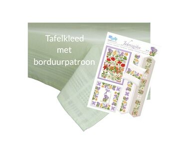 Tafelkleed borduren licht groen - Met gratis borduurpatroon