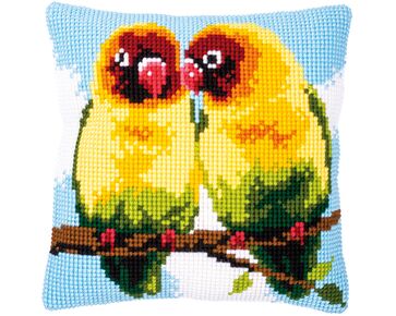 Dwergpapegaaien borduurkussen - Vervaco borduurpakket | HobbyGigant