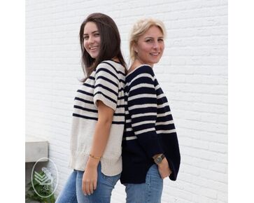 Bretons gestreepte damestrui breien - Durable Cosy Fine breipakket