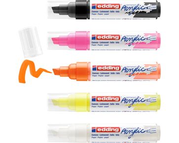 edding Acrylmarker 5000 breed set 100 - 5 stuks