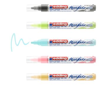edding Acrylmarker 5100 medium set 099 - 5 stuks