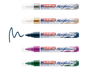 edding Acrylmarker 5100 medium set 999 - 5 stuks