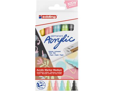 edding Acrylmarker 5100 medium doos 5set ass 099 pastel