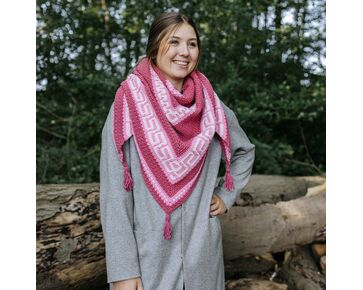 Durable CAL Autumn Mosaic Shawl Rosa haken - Durable haakpakket | hobbygigant.nl