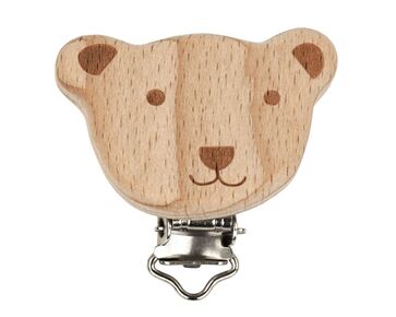 Houten speenclip Beer - 2 stuks | hobbygigant.nl