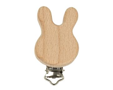 Houten speenclip Konijn vorm - 2 stuks | hobbygigant.nl