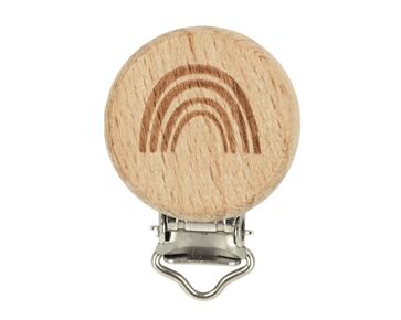 Speenclip hout - Regenboog - Durable - 2 stuks | HobbyGigant