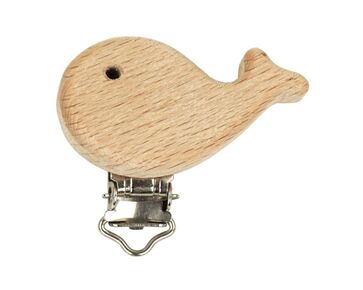 Houten speenclip Walvis vorm - 2 stuks | hobbygigant.nl