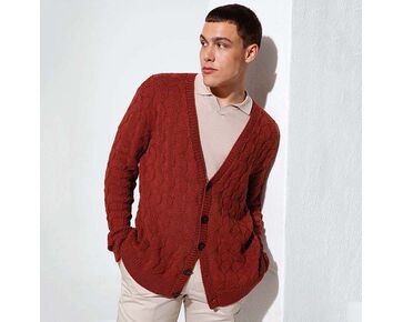 Herenvest met V-hals breien - Lang Yarns Norma breipakket | hobbygigant.nl