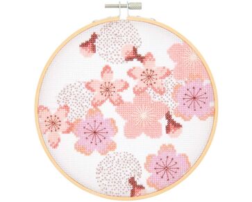 Kersenbloesem borduurpakket met borduurring - Rico Design telpatroon | HobbyGigant