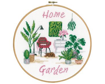 Home Garden borduurpakket met borduurring - Vervaco telpatroon | HobbyGigant