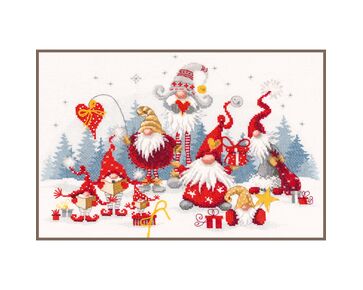 Kerstbijeenkomst borduurpakket - Vervaco telpatroon | HobbyGigant