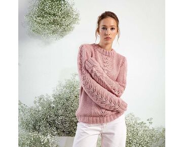 Katoenen damestrui met ajour patroon breien - Lang Yarns Amira breipakket | hobbygigant.nl