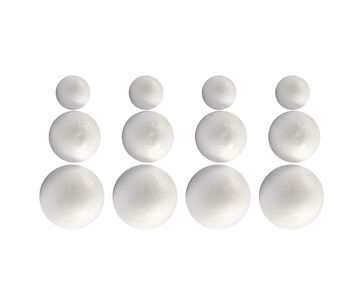 Piepschuim ballen 3 tot 5 cm - 12 stuks | Styropor ballen om te knutselen | hobbygigant.nl