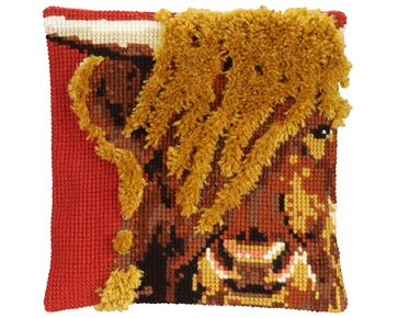 Hooglander knoop- en borduurkussen - Pako knoop- en borduurpakket | HobbyGigant